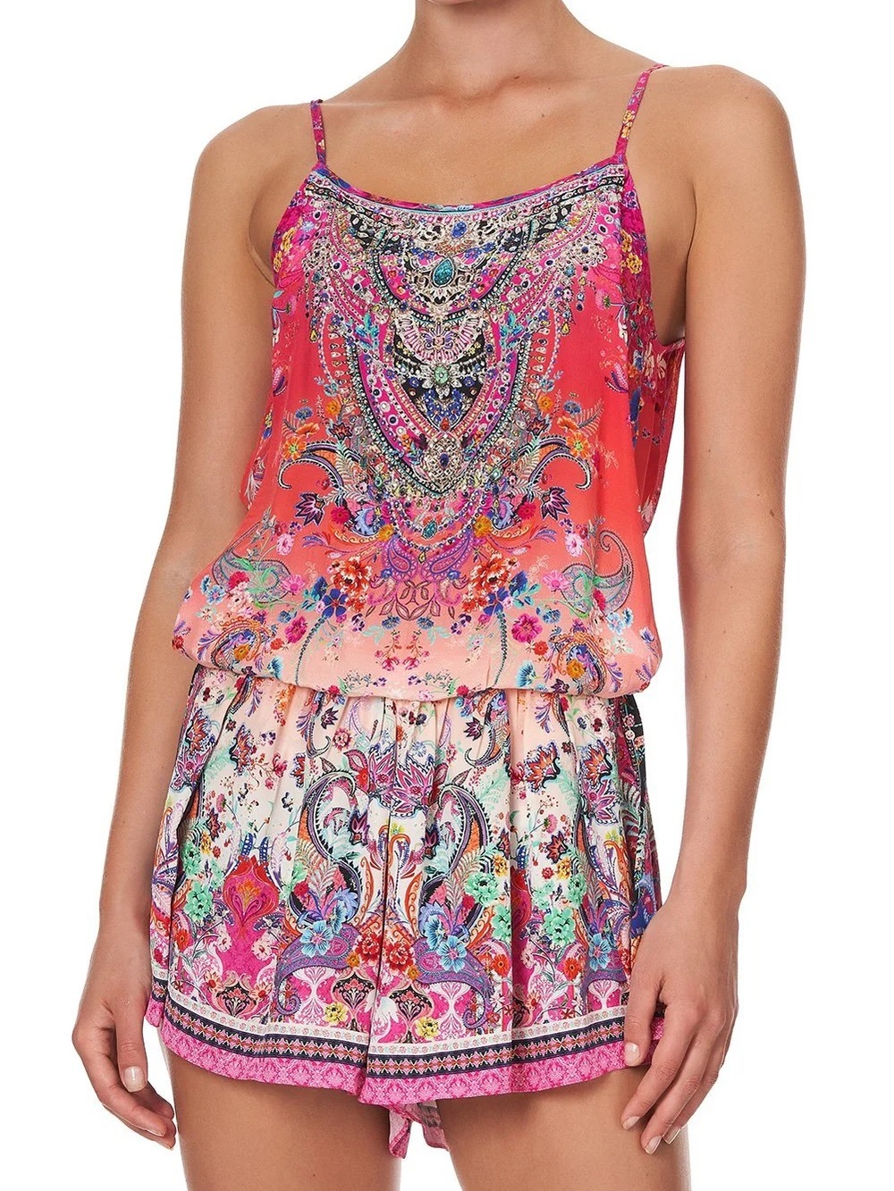 Camilla Silk Shoes String Silk Playsuit